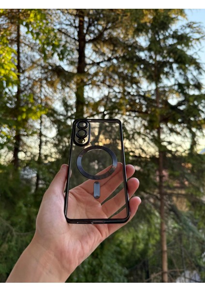 Samsung Galaxy S25 Edge Uyumlu Kamera Lens Korumalı Magsefe Özellikli Şeffaf Silikon Kılıf