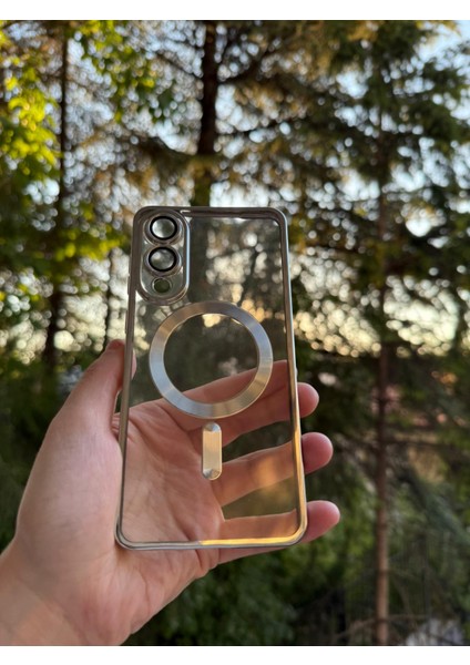 Samsung Galaxy S25 Edge Uyumlu Kamera Lens Korumalı Magsefe Özellikli Şeffaf Silikon Kılıf