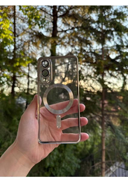 Samsung Galaxy S25 Edge Uyumlu Kamera Lens Korumalı Magsefe Özellikli Şeffaf Silikon Kılıf