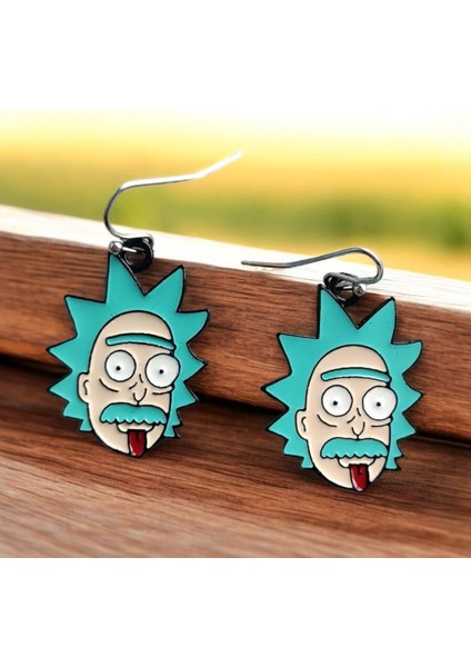 Rick And Morty Einstein Şekilli Mineli Kadın Küpe Çift Adet El Yapımı Küpe modelleri