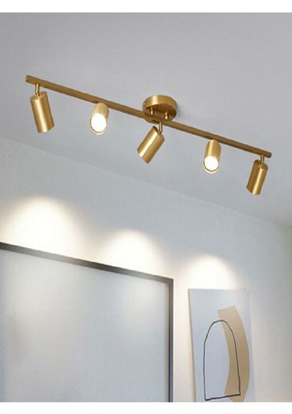 Metal Modern 5 Li Eskitme Kaplama LED Spot Avize Günışığı Ampullü