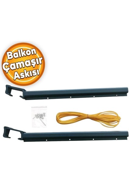 Balkon Çamaşır Kurutma Askısı Alüminyum Küpeşte Çamaşır Askılığı Kurutmalık Kare 6x2.5 cm Antrasit indirimleri