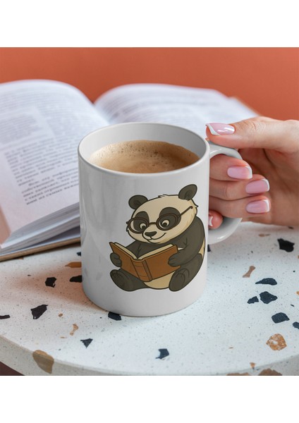 Conotes Tasarım Porselen Kupa - Akıllı Panda