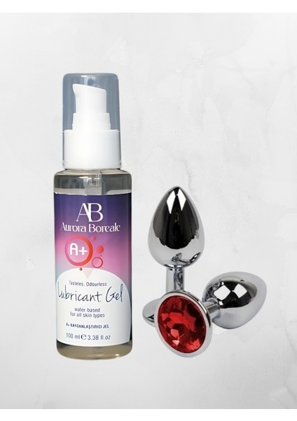 Aurora Boreale A+ Sade Su Bazlı Kayganlaştırcı Jel 100ML + Mücevherli Çelik Plug Küçük Hediyeli