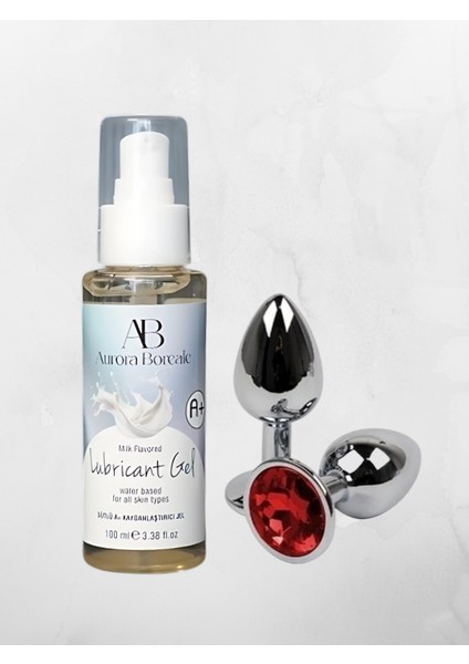 Aurora Boreale A+ Süt Aromalı Kayganlaştırcı Jel 100ML + Mücevherli Çelik Plug Küçük Hediyeli