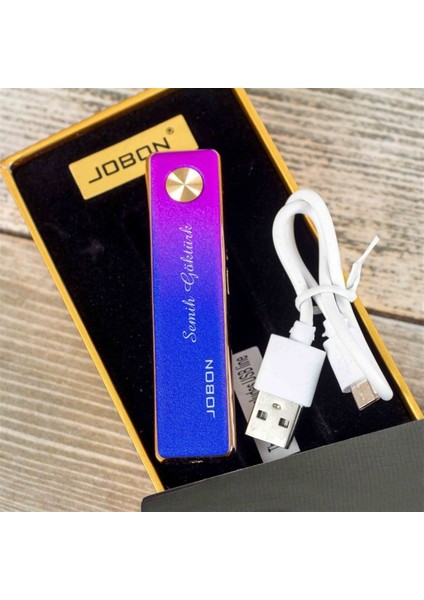 Kişiye Özel Lüx USB Şarjlı Rezistanslı Metal Çakmak Pembe (E-ZB-162) modelleri