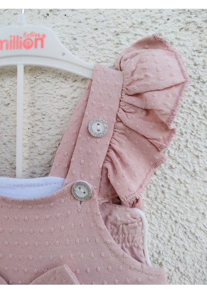 Puantiyeli Bebek Elbise Takımı & Pembe Kız Bebek Elbise