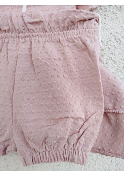 Puantiyeli Bebek Elbise Takımı & Pembe Kız Bebek Elbise