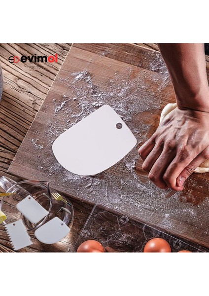 3'lü Hamur Kesici Kazıyıcı Dekoratör Set Pasta Şekillendirici 3 Parça