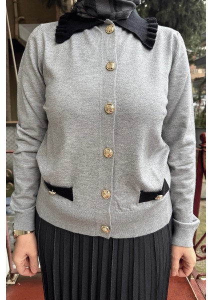 Triko Hırka Gri 5KOBHRK3048 modelleri