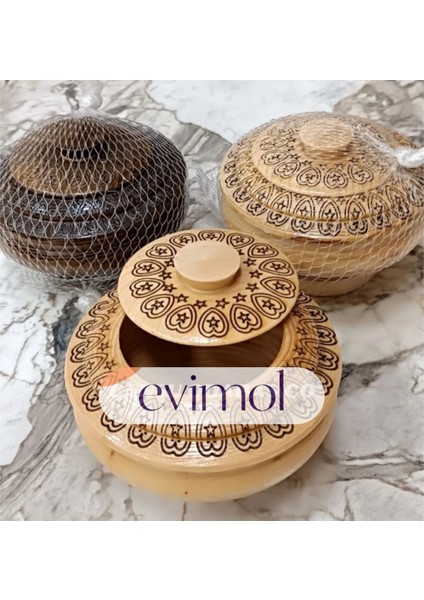 Taraklı ( Ayaklı ) ( Desenli & Cnc Işlemeli ) Ahşap Şekerlik Kapaklı ( Fileli Ambalaj )