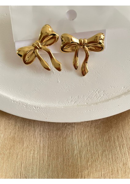 Gold Renk Kurdele Küpe