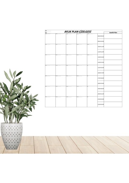 ® Aylık Planlayıcı Manyetik Duvar Stickerı Takvim Plan Çizelgesi