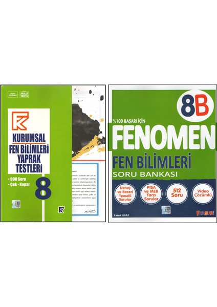 8.sınıf Kurumsal Yaprak Test+Fenomen 8b Fen Bilimleri (2 Kitap)