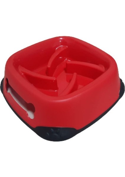 Kırmızı Yavaş Yeme Mama Kabı 24X7 Cm, Şık ve Kullanışlı, Sağlıklı Beslenme Için Ideal