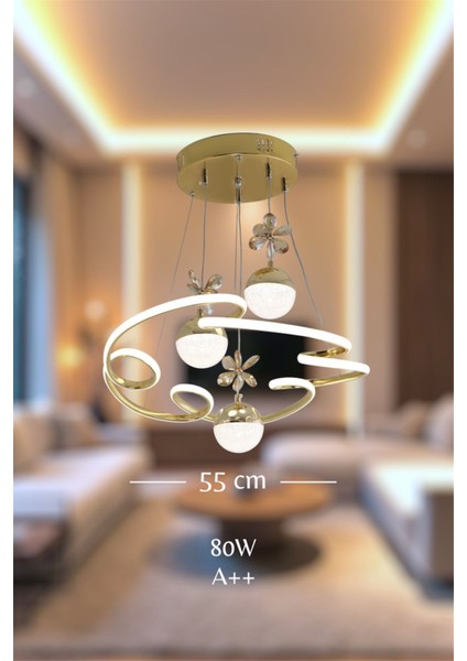 Modern Gold 3'lü Toplu Cloud Model 3 Renk (Beyaz&sarı&günışığı) LED Avize modelleri