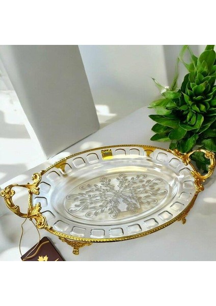 Royking Ayaklı Oval Sunum Tabağı 35X29X20X4CM CRG162