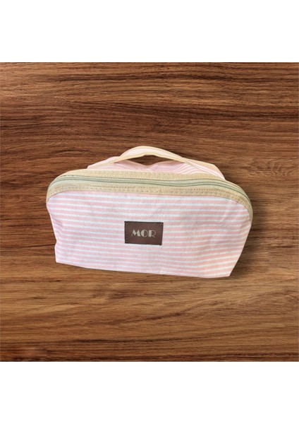 Çok Amaçlı Tutma Kollu Makyaj Çantası Geniş Bölmeli Seyahat Tipi Kozmetik Organizeri (15X25X15)