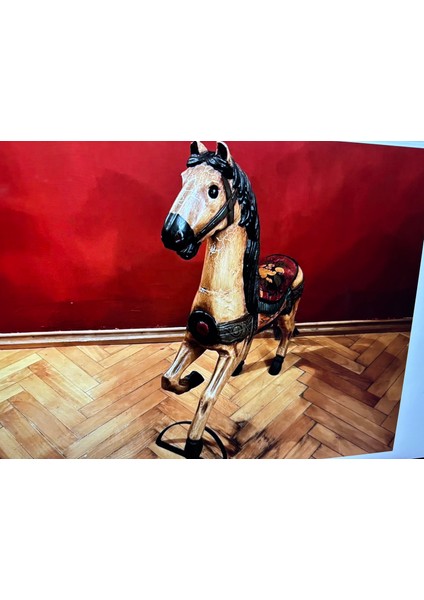 Avrupa Ahşap Metal Kısmı Esneyen At - 66 cm x 60 cm fiyatları