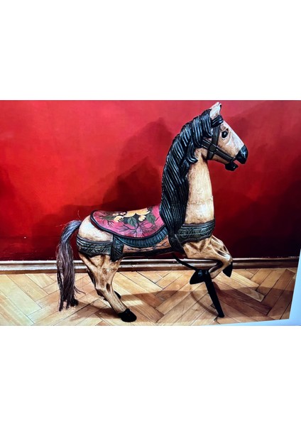 Avrupa Ahşap Metal Kısmı Esneyen At - 66 cm x 60 cm fırsatları