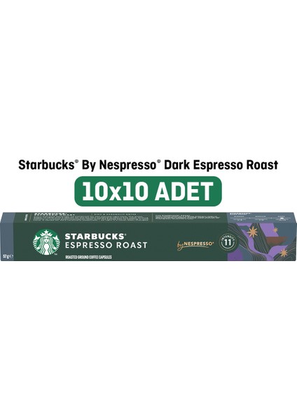 By Nespresso Dark Espresso Roast Kapsül Kahve 10 x 10 Adet