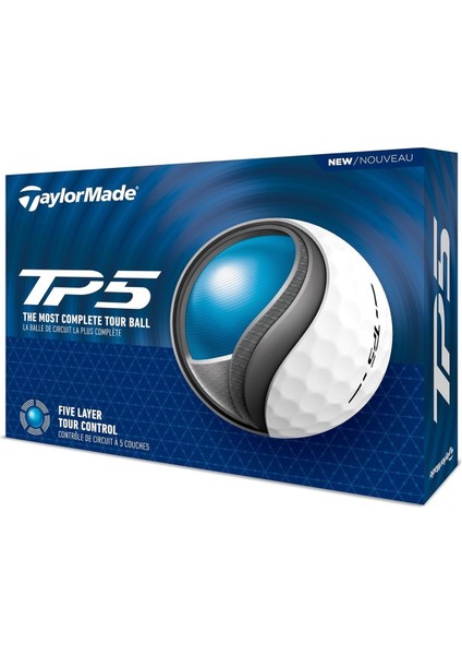 Tp5 Tour Spin Golf Topu, 5 Katmanlı, Yumuşak Hissiyat ve Yüksek Green Çevresi Spin