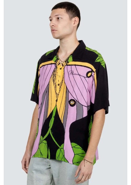 Şık Moth Button Down Gömlek - %100 Rayon ve Özel Dijital Baskı Ile fiyatları