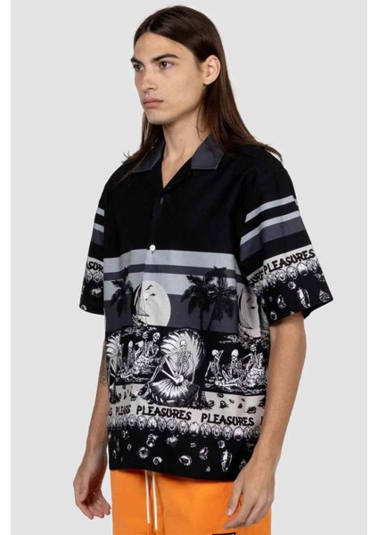 Kahverengi Skeletler Desenli %100 Pamuklu Plaj Gömleği | Rahat ve Şık modelleri