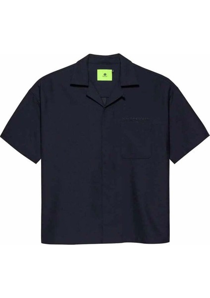 Şık Wıjk Yün Gömlek - Oversized, Siyah New Amsterdam Nakışlı, Kapatmalı