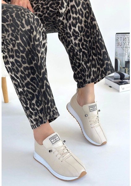 Fiert Bej Cilt Bağcıklı Spor Ayakkabı