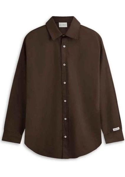 La Chemise Slogan Uzun Kollu Gömlek - %65 Polyester, %35 Pamuk, Baskılı Tasarım