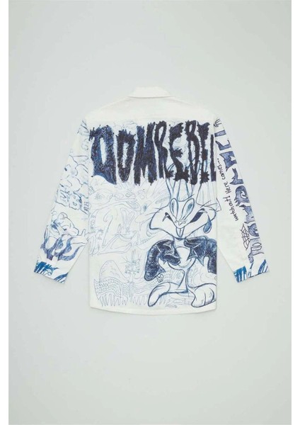 Homeroom Gömlek - %100 Pamuklu, Orijinal Doodle Sanatı ile Uzun Kollu Klasik Tasarım modelleri