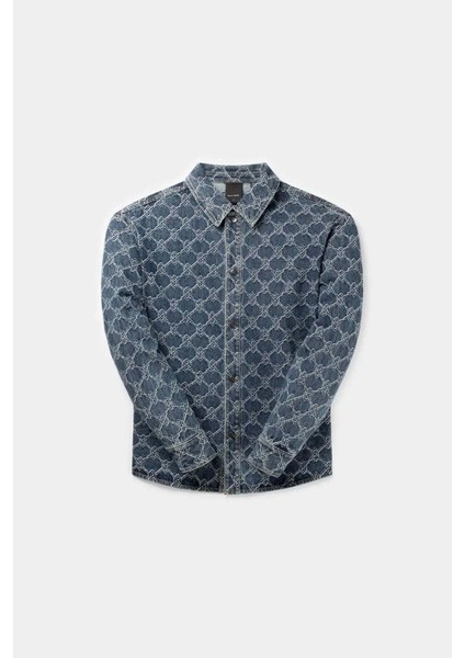 Rahul Shield Gömlek - Denim Jakarlı, Metal Düğmeli ve Üst Düzey Şıklık