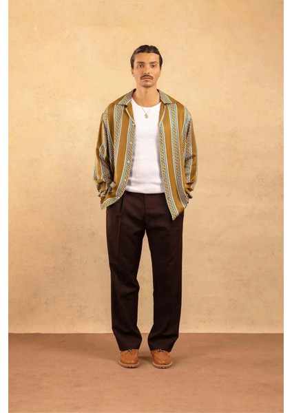 Koyu Sarı Uzun Kollu Viskon Gömlek - La Chemise Tresses ml fiyatları