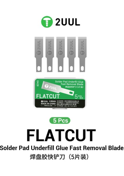 2uul DA28 Flatcut Mobil Ic Lehim Pedi Alt Dolgu Tutkal Çıkarma Bıçağı