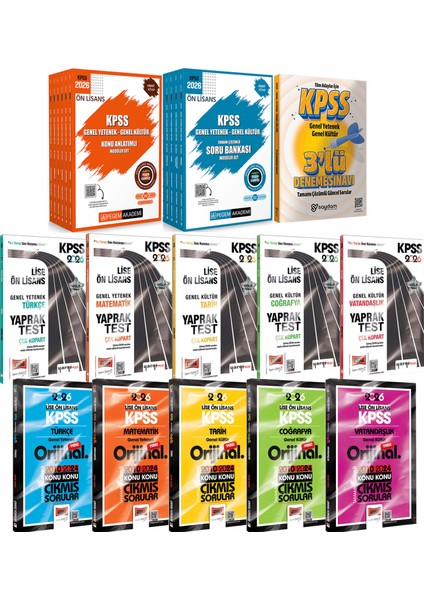 2026 Kpss Ön Lisans Karma Set(Konu Anlatımı 6 Kitap-Soru Bankası 5 Kitap-Çıkmış Sorular-Yaprak Test)