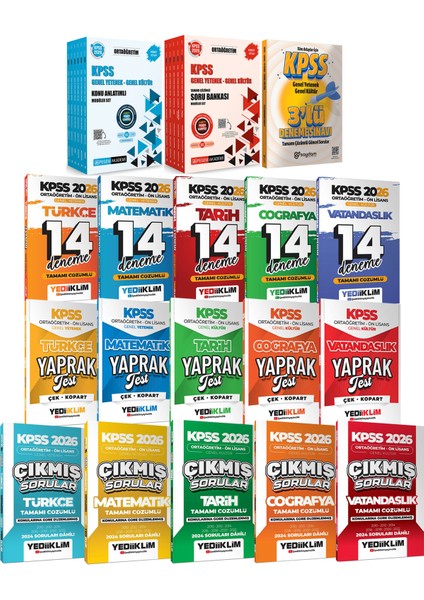 2026 Kpss Ortaöğretim Karma Mega Set(Konu Anlatımı-Soru Bankası-Yaprak Test-Deneme-Çıkmış Sorular)