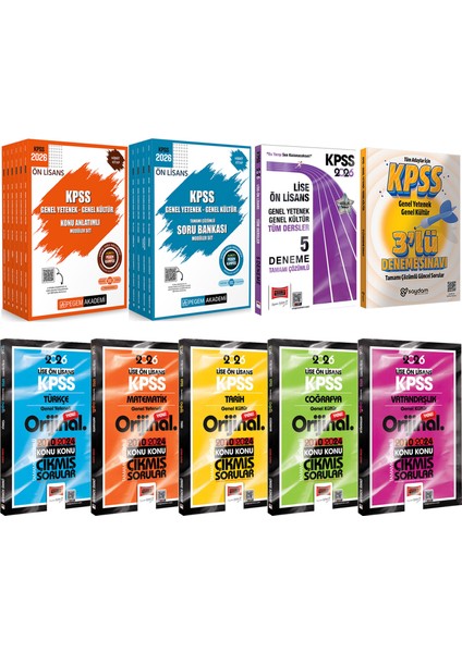 2026 Kpss Ön Lisans Karma Set(Konu Anlatımlı 6 Kitap-Soru Bankası 5 Kitap-Çıkmış Sorular-5 Deneme)