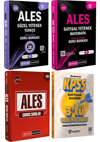 2025 Ales Türkçe-Matematik Tamamı Çözümlü Soru Bankası-Tamamı Çözümlü Çıkmış Sorular-Çözümlü 3deneme