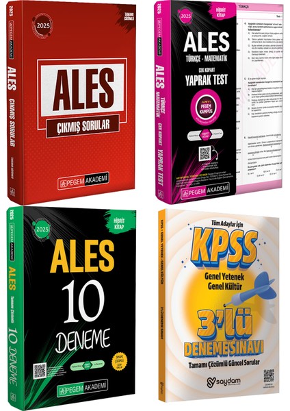 2025 Ales Tamamı Çözümlü Çıkmış Sorular-Çözümlü 10 Deneme-Çek Kopart Yaprak Test-Çözümlü 3 Deneme