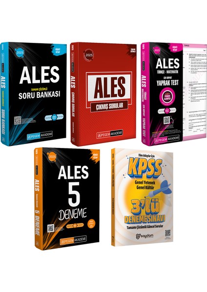 2025 Ales Tamamı Çözümlü Soru Bankası-Çek Kopart Yaprak Test-Çözümlü 5 Deneme-Çözümlü Çıkmış Sorular