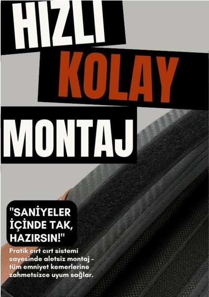 2'li Deri-Karbon Emniyet Kemer Pedi | Araç Içi Konfor | Şık Tasarım | Kolay ve Hızlı Montaj | K5