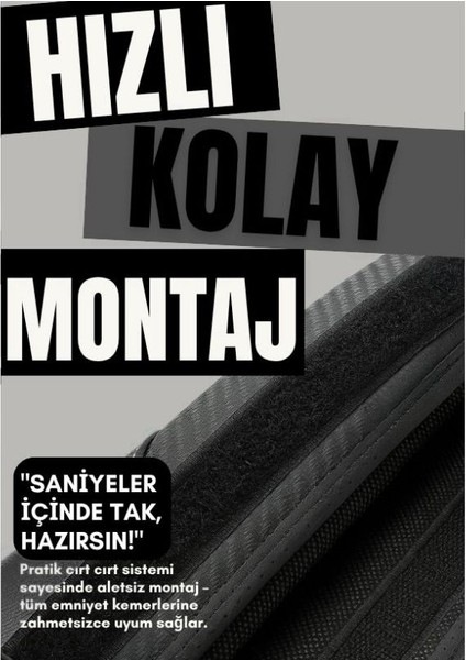 2'li Deri-Karbon Emniyet Kemer Pedi | Araç Içi Konfor | Şık Tasarım | Kolay ve Hızlı Montaj | K6 fırsatları