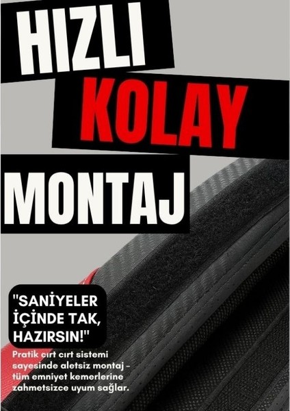 2'li Deri-Karbon Emniyet Kemer Pedi | Araç Içi Konfor | Şık Tasarım | Kolay ve Hızlı Montaj | K1 fırsatları
