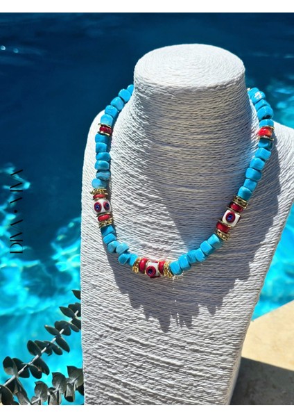 - Soleia Vı – Azure Beads Murano Cam Kadın Kolye