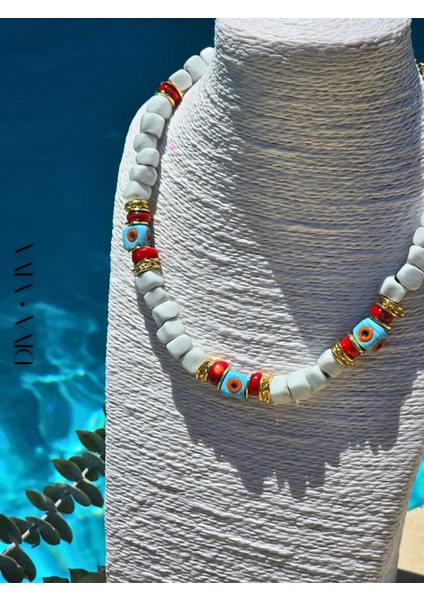 - Soleia Vı – Azure Beads Murano Cam Kadın Kolye