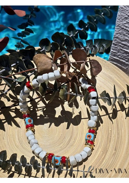 - Soleia Vı – Azure Beads Murano Cam Kadın Kolye