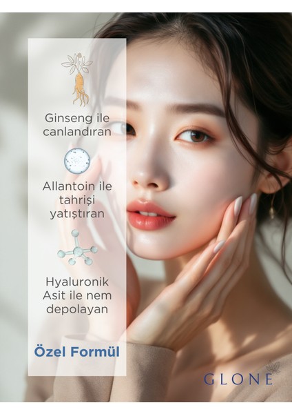 Nemlendirici Yüz Kremi 100ML | Ginseng, Allantoin & Hyaluronik Asit Içeren Yoğun Nemlendirici