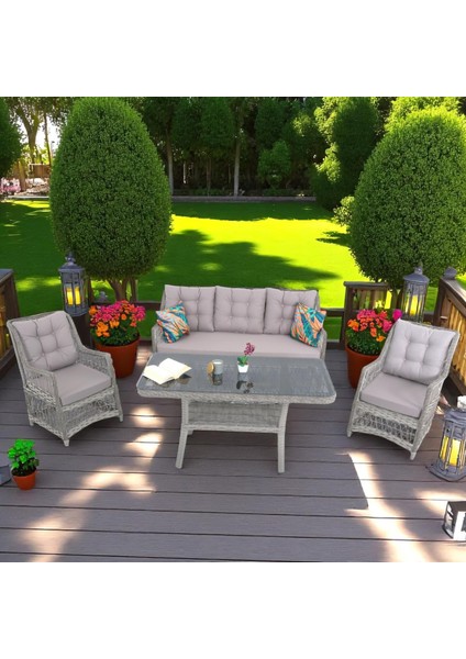 Lavida Bahçe Oturma Takımı | Rattan Bahçe Balkon Takımı | 3+1+1 ve Sehpa fiyatları