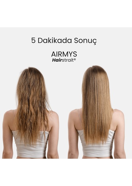 Airstrait Saç Düzleştirici, Hava Üflemeli Saç Şekillendirici, Fön Makinesi, Saç Maşası - Gri/Gold